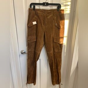 INC International Concepts Tan Suede Cargo Pants